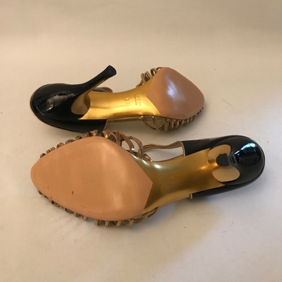 Gucci Gold and black patent mules - Picture 7 of 8